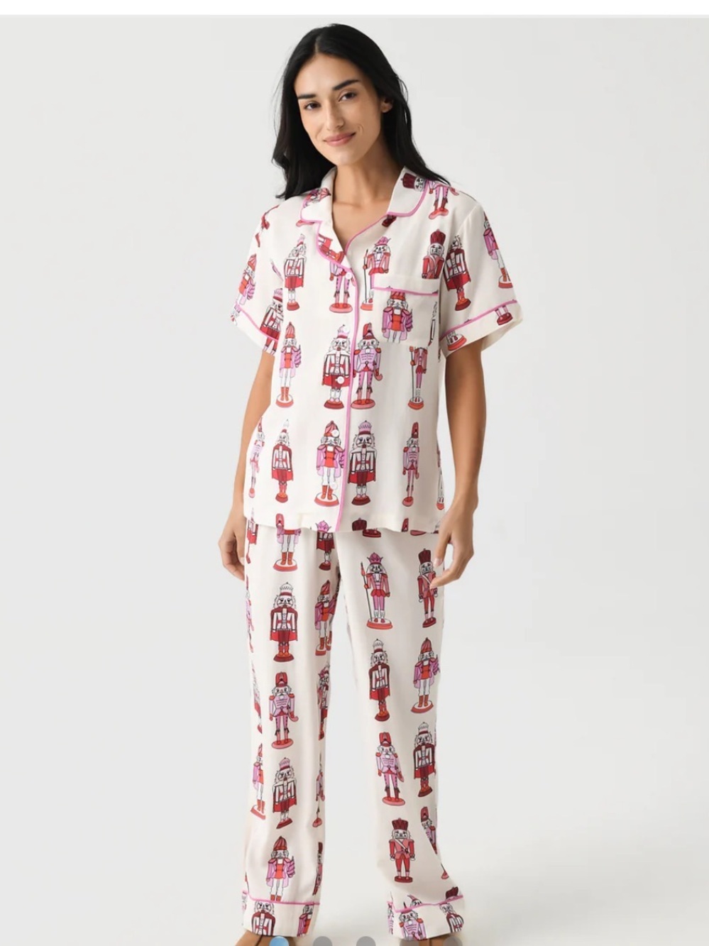 Katie Kime Holiday March Nutcracker Print Pajama Set Flaw